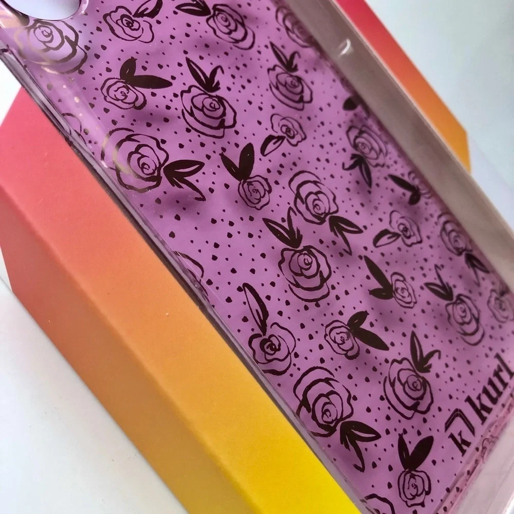 Clear Pink Gold Flower iPhone Case for Xs & X
